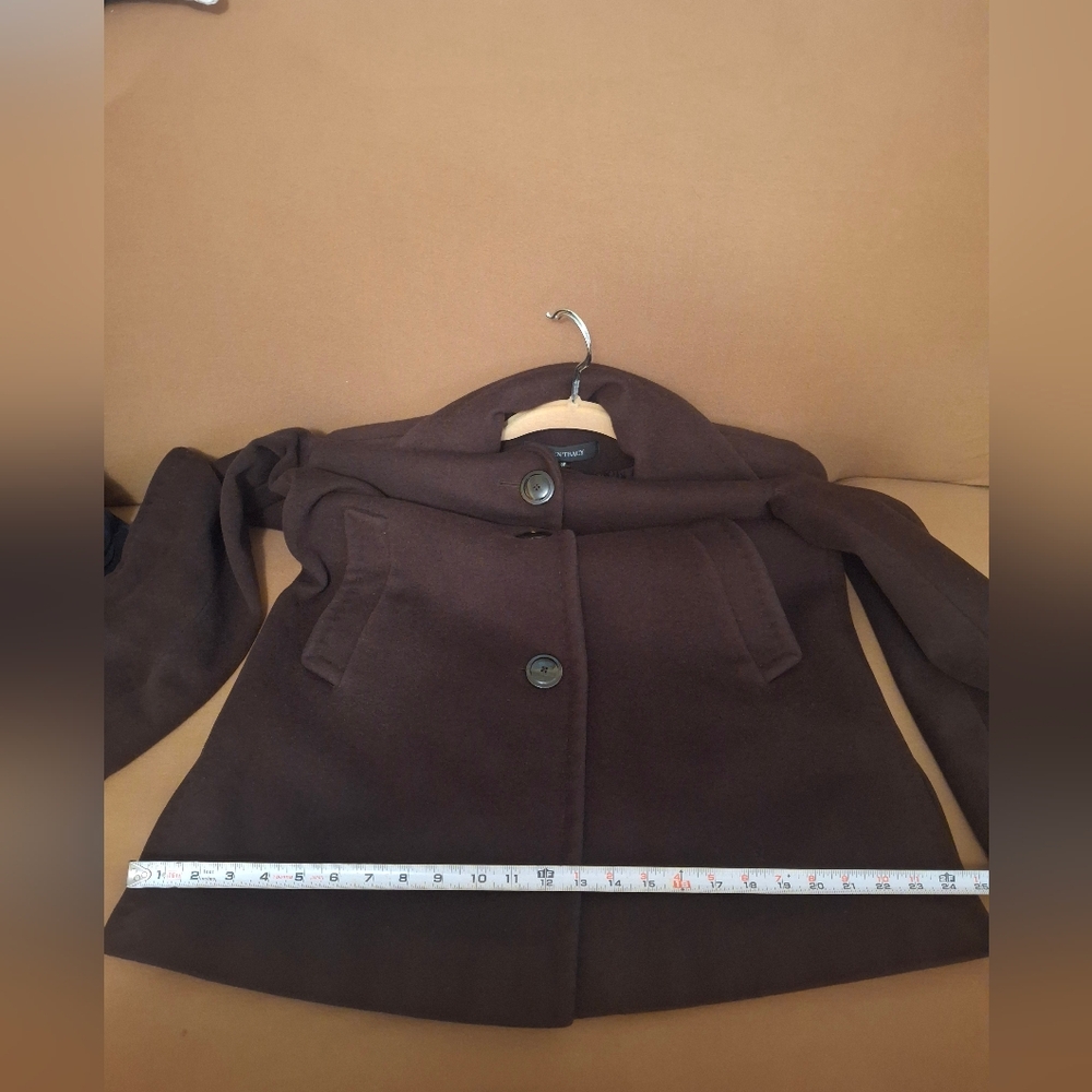 Elegant Chocolate Brown  Womans Coat 8P - Picture 15 of 15